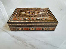 Load image into Gallery viewer, Medium Sized Rectangle Handmade Mosaic Box inlaid with Mother of Pearl
