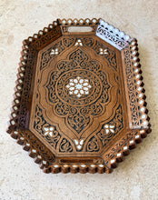 Load image into Gallery viewer, Hand-Carved Wooden Tray with Mother-of-Pearl Inlay
