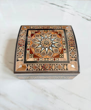 Load image into Gallery viewer, Jewelry Mosaic Wooden Handmade Box inlaid with Mother of Pearl
