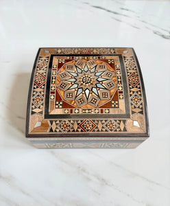 Jewelry Mosaic Wooden Handmade Box inlaid with Mother of Pearl