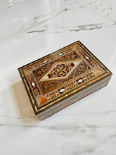 Load image into Gallery viewer, Medium Sized Rectangle Handmade Mosaic Box inlaid with Mother of Pearl
