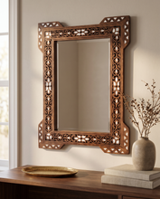 Load image into Gallery viewer, Handcrafted Mosaic Mirror – Mother of Pearl Inlay Wooden Wall Mirror
