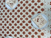 Load image into Gallery viewer, Table Cover: 117 x 58 inches Approx’. Aghabani Oriental for Rectangle Tables, Beige background with Brick Red &amp; Off White Silk Embroidery
