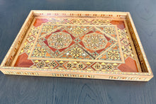 Load image into Gallery viewer, Wooden Mosaic Tray. This Rectangle Tray is handmade and is available in various Sizes
