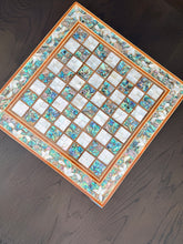 Load image into Gallery viewer, Luxury Abalone &amp; Mother of Pearl Chess Set | 16x16 Handcrafted Mosaic Board | Gold &amp; Silver Metal Pieces | Collector Gift | Home Decor
