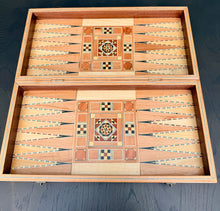 Load image into Gallery viewer, Backgammon / Chess Wooden Vintage Mosaic Handmade Set
