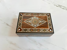 Load image into Gallery viewer, Medium Sized Rectangle Handmade Mosaic Box inlaid with Mother of Pearl
