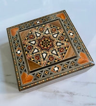 Load image into Gallery viewer, Jewelry Mosaic Wooden Handmade Box inlaid with Mother of Pearl
