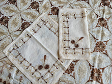 Load image into Gallery viewer, Table Cover: 94 x 59 inches Approx'. Aghabani Oriental for Rectangle Tables, Beige background with Brown and Beige Silk Embroidery
