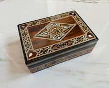 Load image into Gallery viewer, Medium Sized Rectangle Handmade Mosaic Box inlaid with Mother of Pearl
