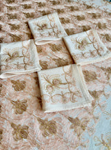 Load image into Gallery viewer, Table Cover: 117 x 58 inches Approx'. Aghabani Oriental for Rectangle Tables, Beige background with Pink and Gold Silk Embroidery
