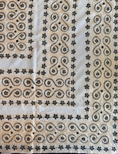 Load image into Gallery viewer, Table Cover: 156 x 78 inches Approx’. Aghabani Oriental for Rectangle Tables, Beige background with Beige &amp; Black Silk Embroidery
