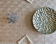 Load image into Gallery viewer, Table Cover: 94 x 59 inches Approx'. Aghabani Oriental for Rectangle Tables, Beige background with Pink and Silver Silk Embroidery
