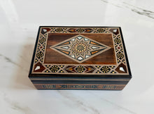 Load image into Gallery viewer, Medium Sized Rectangle Handmade Mosaic Box inlaid with Mother of Pearl
