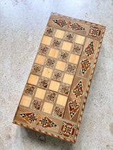 Load image into Gallery viewer, Backgammon / Chess Wooden Vintage Mosaic Handmade Set
