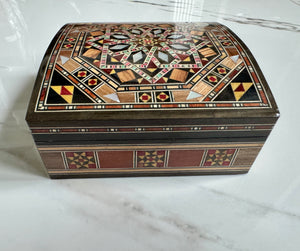 Jewelry Mosaic Wooden Handmade Box inlaid with Mother of Pearl