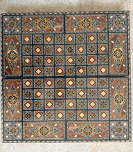 Load image into Gallery viewer, Handmade Mosaic Backgammon Set – Inlaid Walnut Wood &amp; Mother-of-Pearl Game Board
