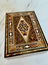 Load image into Gallery viewer, Medium Sized Rectangle Handmade Mosaic Box inlaid with Mother of Pearl
