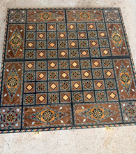Load image into Gallery viewer, Handmade Mosaic Backgammon Set – Inlaid Walnut Wood &amp; Mother-of-Pearl Game Board
