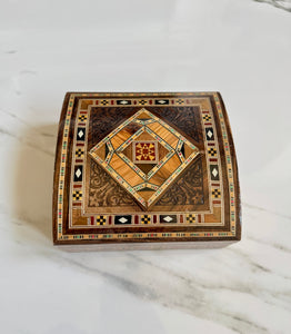 Jewelry Mosaic Wooden Handmade Box inlaid with Mother of Pearl