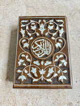 Load image into Gallery viewer, Vintage Inlaid Wooden Islamic Quran Box 12&quot; X 9&quot; X 2.6”
