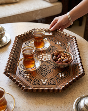 Load image into Gallery viewer, Hand-Carved Wooden Tray with Mother-of-Pearl Inlay
