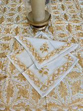 Load image into Gallery viewer, Table Cover: 78 x 56 inches Approx&#39;. Aghabani Oriental for Rectangle Tables. Beige background with Gold Silk
