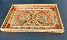 Load image into Gallery viewer, Wooden Mosaic Tray. This Rectangle Tray is handmade and is available in various Sizes
