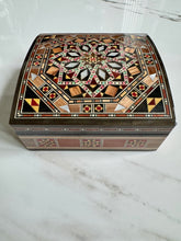 Load image into Gallery viewer, Jewelry Mosaic Wooden Handmade Box inlaid with Mother of Pearl
