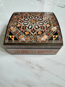 Jewelry Mosaic Wooden Handmade Box inlaid with Mother of Pearl