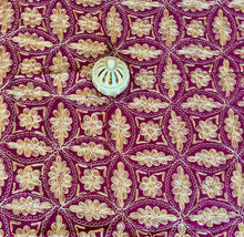 Load image into Gallery viewer, Table Cover: 135 x 67 inches Approx’. Aghabani Oriental for Rectangle Tables, Burgundy background with Gold Silk Embroidery
