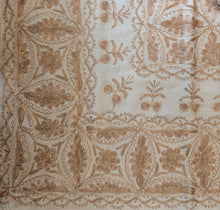 Load image into Gallery viewer, Table Cover: 94 x 59 inches Approx'. Aghabani Oriental for Rectangle Tables, Beige background with Bronze Silk Embroidery
