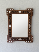 Load image into Gallery viewer, Handcrafted Mosaic Mirror – Mother of Pearl Inlay Wooden Wall Mirror
