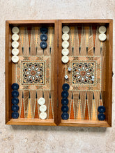 Load image into Gallery viewer, Backgammon / Chess Wooden Vintage Mosaic Handmade Set
