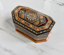 Load image into Gallery viewer, Mosaic Inlay Jewelry Box – Octagonal Wooden Trinket Box with Mother-of-Pearl
