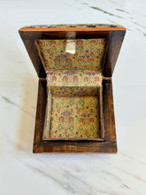 Load image into Gallery viewer, Vintage Khatam Mosaic Inlay Box | Micro-Mosaic Marquetry Jewelry Box | Star &amp; Diamond Pattern | 6.1 x 6.1 x 3.5”
