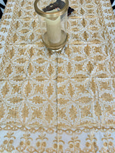 Load image into Gallery viewer, Table Cover: 78 x 56 inches Approx&#39;. Aghabani Oriental for Rectangle Tables. Beige background with Gold Silk
