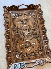 Load image into Gallery viewer, Hand-Carved Wooden Tray with Mother-of-Pearl Inlay
