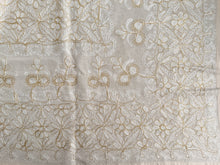 Load image into Gallery viewer, Table Cover: 135 x 58 inches Approx’. Aghabani Oriental for Rectangle Tables, Beige background with Gold &amp; White Silk Embroidery
