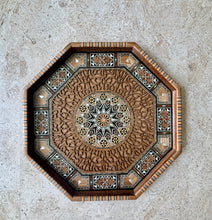 Load image into Gallery viewer, Vintage Syrian Damascene Mosaic Inlay Octagonal Tray | Mother-of-Pearl Marquetry
