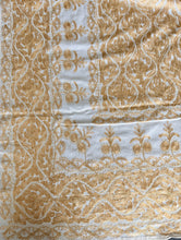 Load image into Gallery viewer, Table Cover: 78 x 56 inches Approx'. Aghabani Oriental for Rectangle Tables. Beige background with Gold Silk

