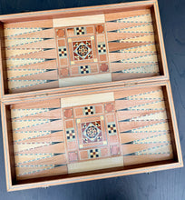 Load image into Gallery viewer, Backgammon / Chess Wooden Vintage Mosaic Handmade Set
