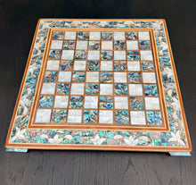 Load image into Gallery viewer, Luxury Abalone &amp; Mother of Pearl Chess Set | 16x16 Handcrafted Mosaic Board | Gold &amp; Silver Metal Pieces | Collector Gift | Home Decor
