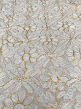 Load image into Gallery viewer, Table Cover: 135 x 58 inches Approx’. Aghabani Oriental for Rectangle Tables, Beige background with Gold &amp; White Silk Embroidery
