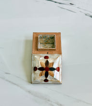 Load image into Gallery viewer, Mother-of-Pearl Mosaic Trinket Box | Inlaid Shell &amp; Wood Jewelry Box | Middle Eastern Style Ring Box

