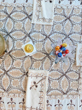 Load image into Gallery viewer, Table Cover: 78 x 56 inches Approx'. Aghabani Oriental for Rectangle Tables. Beige background with Beige and Brown Silk
