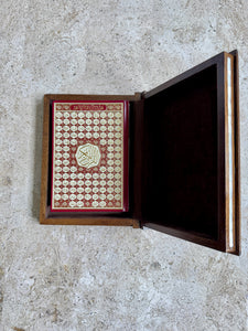 Vintage Inlaid Wooden Islamic Quran Box 12" X 9" X 2.6”