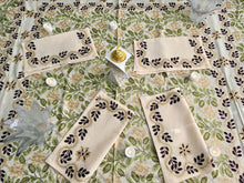 Load image into Gallery viewer, Table Cover: 58 x 58 inches Approx&#39;. Beige background with Brown, Gold and Green Silk Embroidery tablecloth Handmade Aghabani for Square tables
