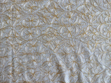 Load image into Gallery viewer, Table Cover: 156 x 78 inches Approx’. Aghabani Oriental for Rectangle Tables, Beige background with Gold &amp; White Silk Embroidery
