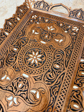 Load image into Gallery viewer, Hand-Carved Wooden Tray with Mother-of-Pearl Inlay
